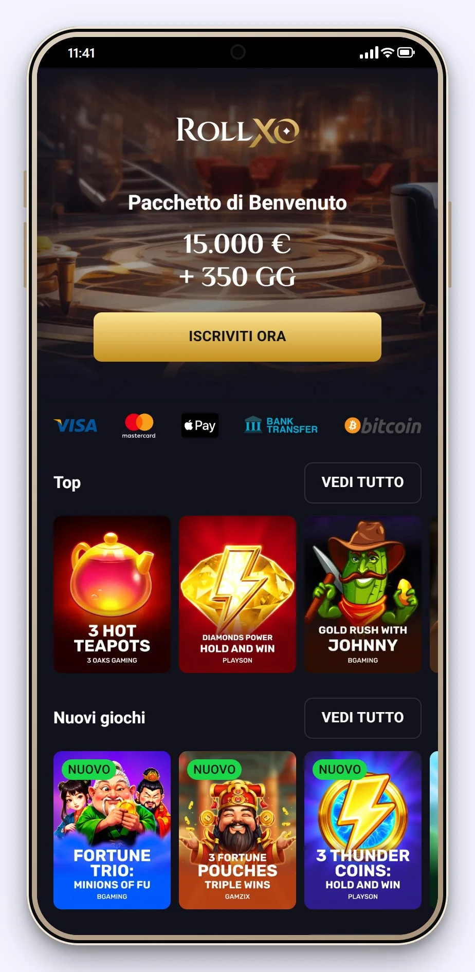 casino online google pay: RollXO versione mobile