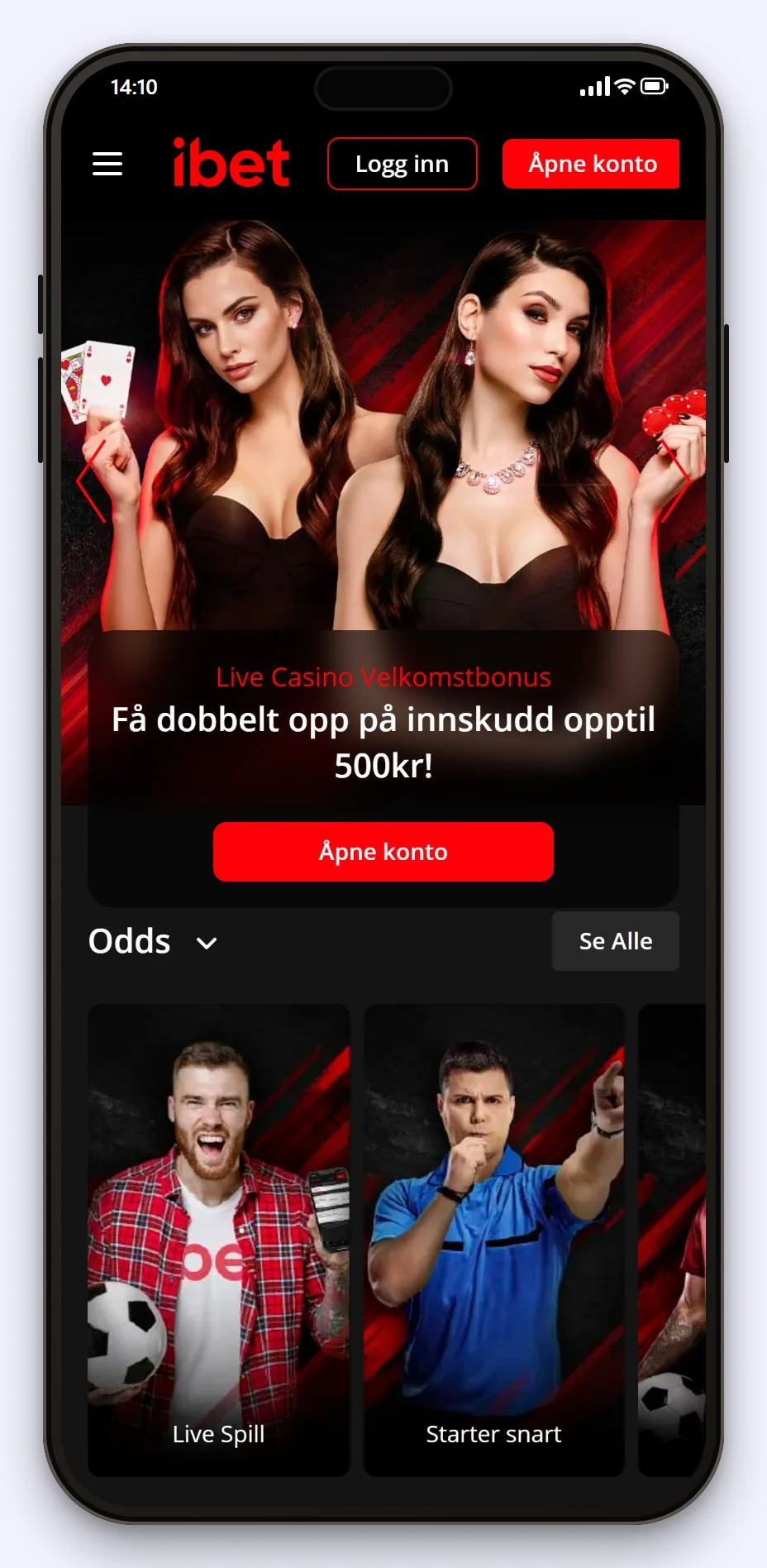 beste google pay casino: iBet lobby i mobilen